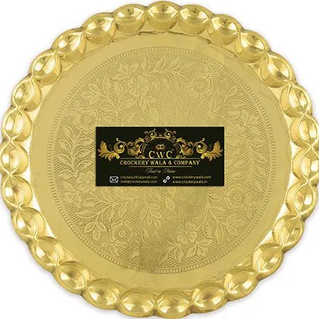 Brass Thal for Shadi Baraat Cashew Nuts Festival Parties Pooja - CROCKERY WALA AND COMPANY