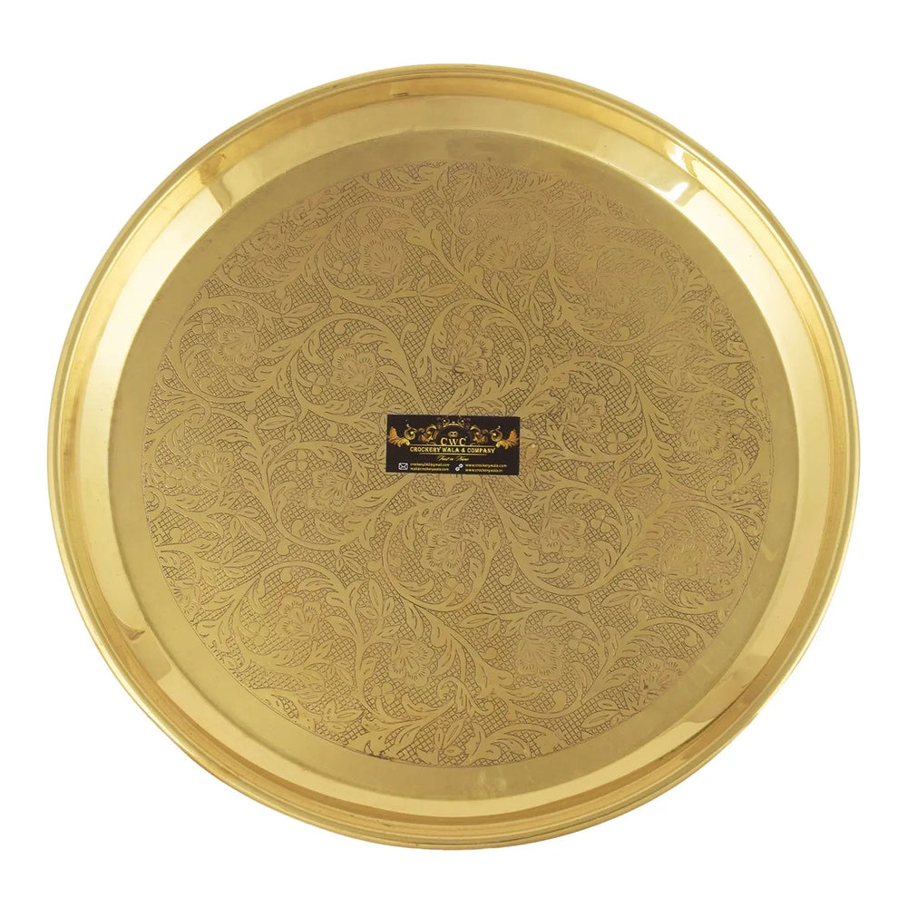 Brass Thali Set Dinner Set Rajwada Design for Home Decor