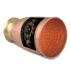 Copper Brass Glass Tumbler 2 Tone 400 ML Handmade Gift - CROCKERY WALA AND COMPANY