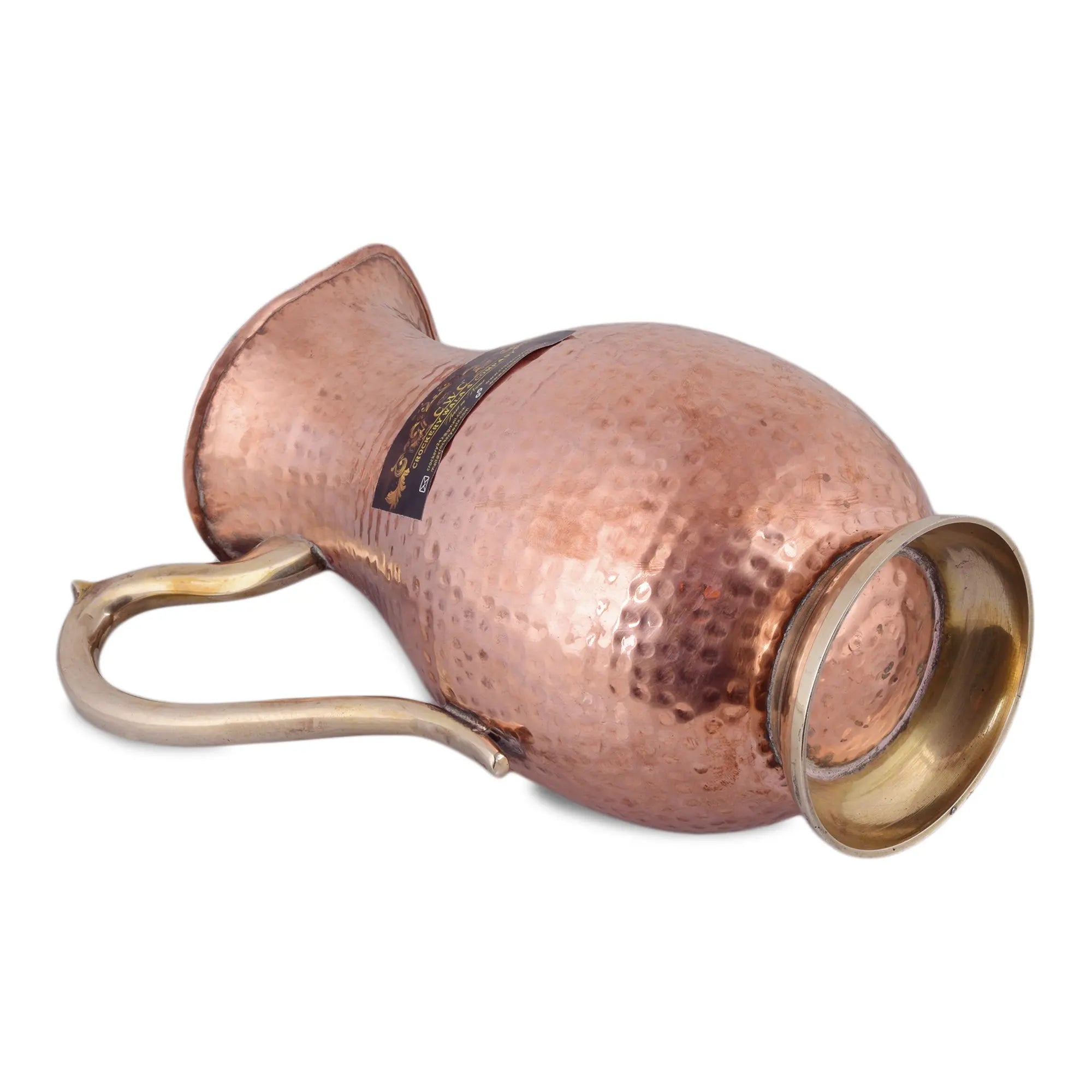 Copper Mughal Jug With Inside Tinning And Brass Handle - CROCKERY WALA AND COMPANY