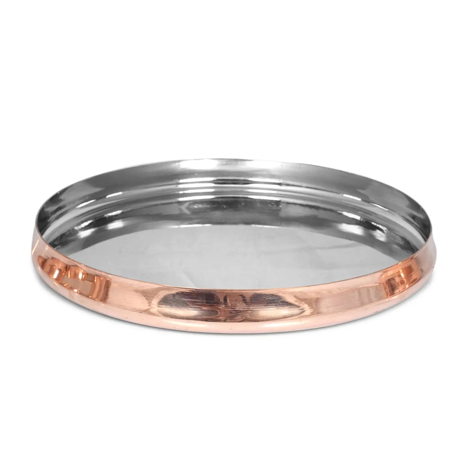 Copper Steel Thali Set Royal Curved Shiny Look 8 Piece Set - CROCKERY WALA AND COMPANY