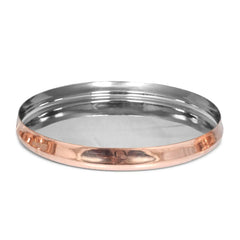 Copper Steel Thali Set Royal Curved Shiny Look 8 Piece Set - CROCKERY WALA AND COMPANY