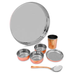 Copper Thali Set For 1 Premium Quality Dinnerware - CROCKERY WALA AND COMPANY