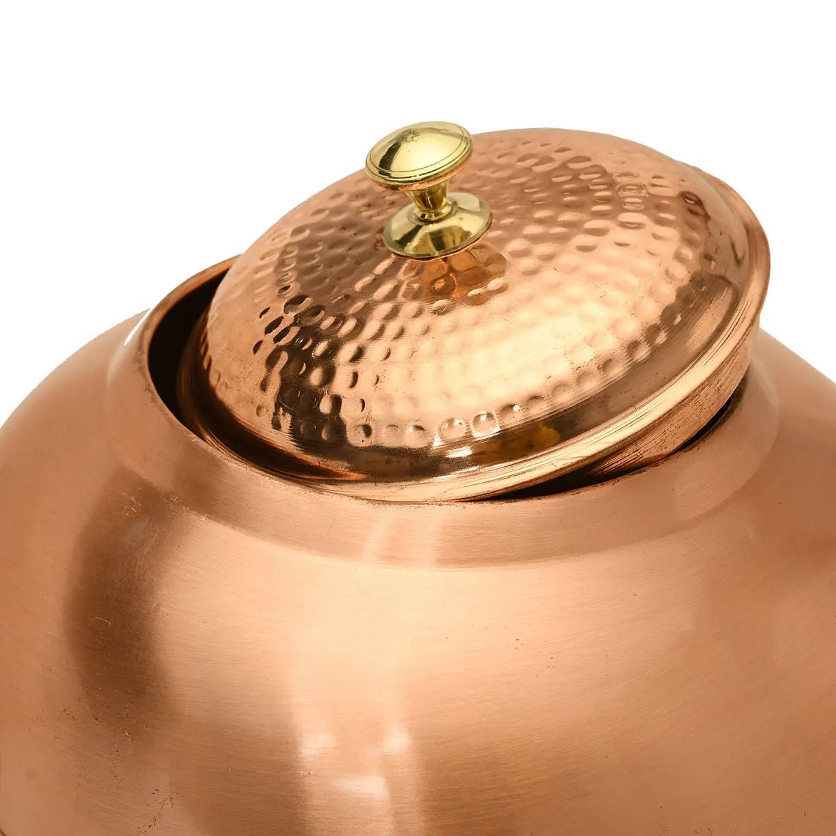 Copper Vessel For Drinking Water Half Hammered Designer With Tap - CROCKERY WALA AND COMPANY