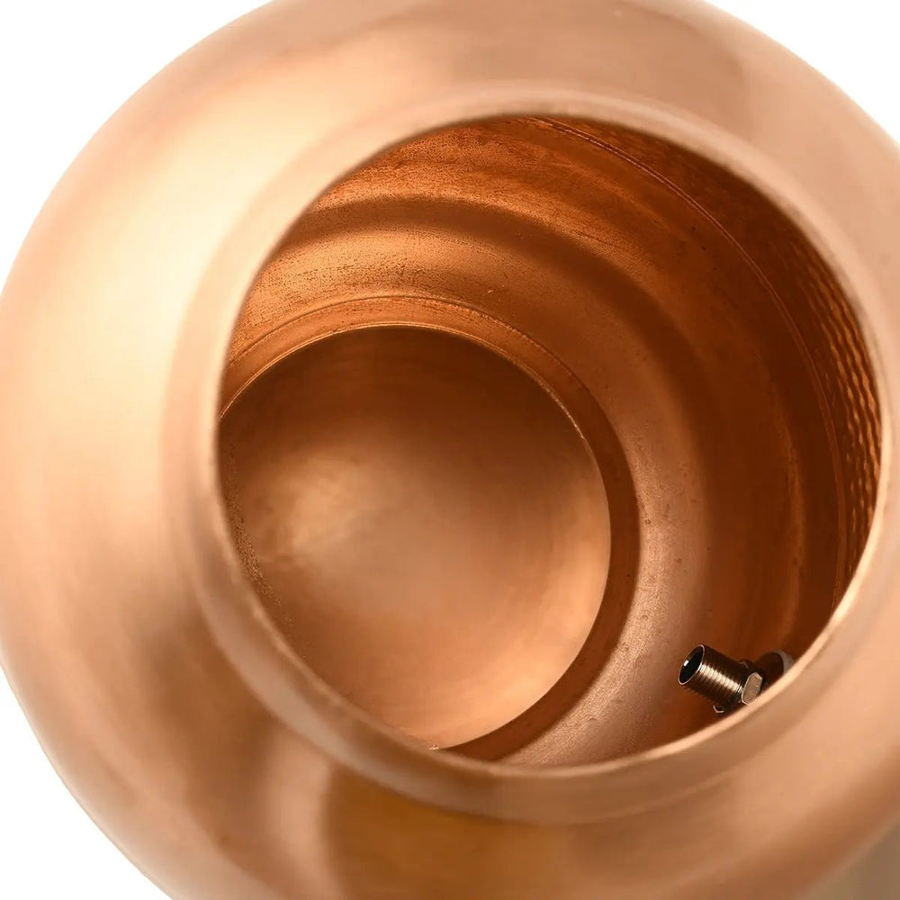 Copper Vessel For Drinking Water Half Hammered Designer With Tap - CROCKERY WALA AND COMPANY