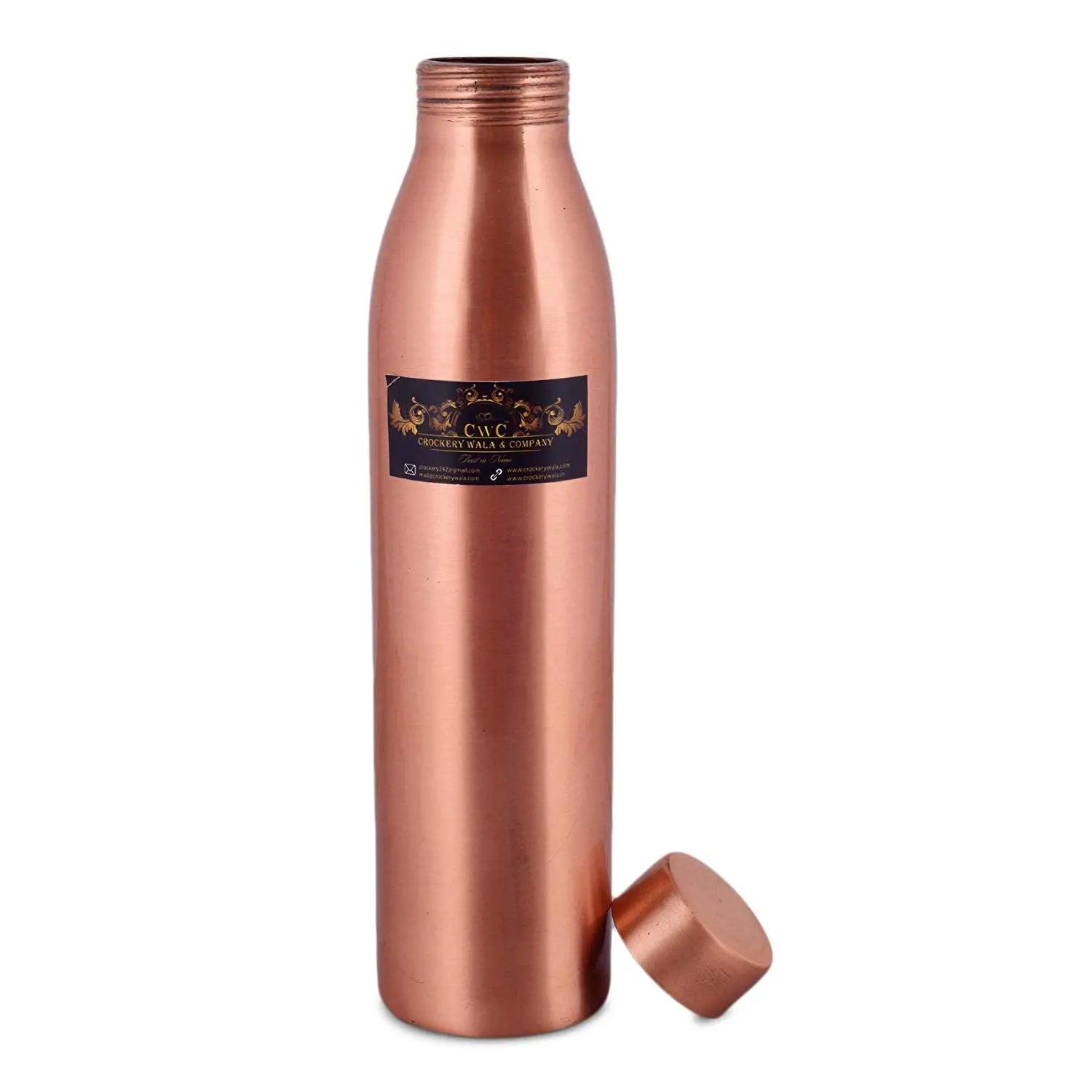 Copper Water Bottle Recommended By Doctors 900 Ml Brown - CROCKERY WALA AND COMPANY