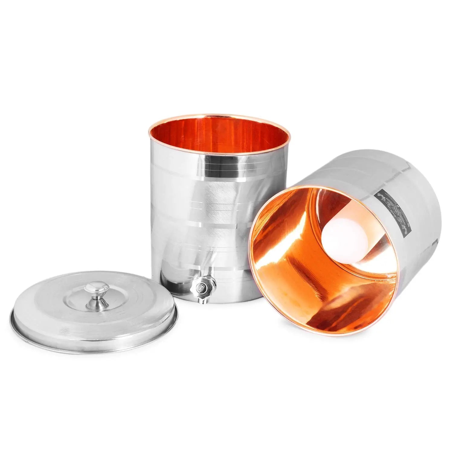 Copper Water Filter With Inner Copper & Outer Steel Pot - CROCKERY WALA AND COMPANY