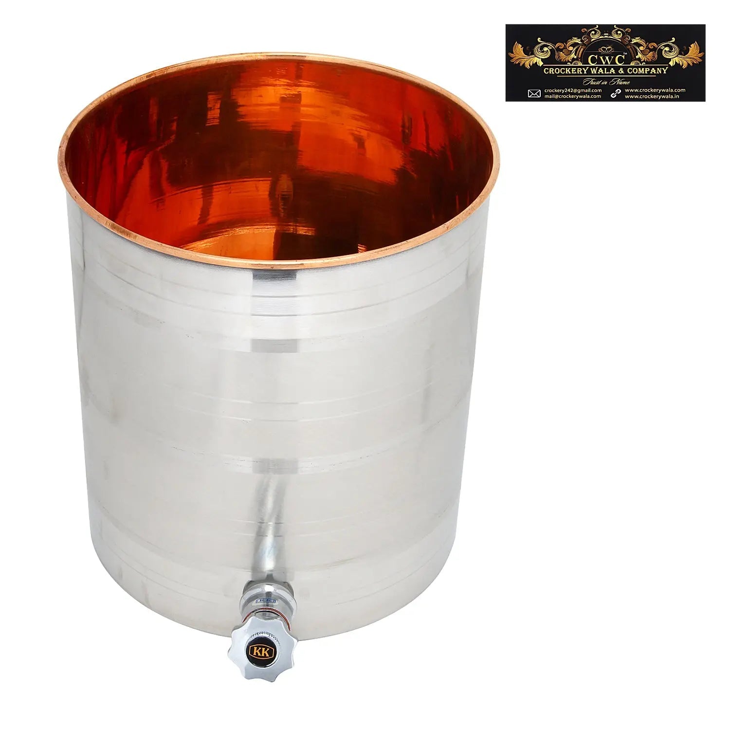 Copper Water Filter With Inner Copper & Outer Steel Pot - CROCKERY WALA AND COMPANY