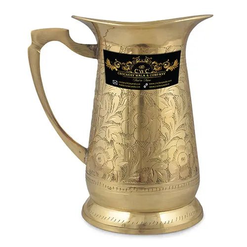 Crockery Wala And Company Brass Jug & Glass Set Tableware - CROCKERY WALA AND COMPANY