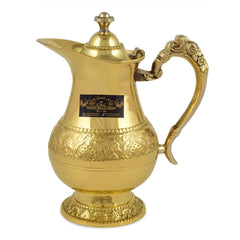 Crockery Wala And Company Brass Royal Mughalai Jug Glass Set - CROCKERY WALA AND COMPANY