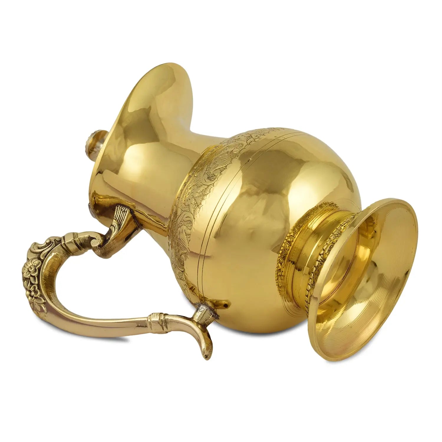 Crockery Wala And Company Brass Royal Mughalai Jug Glass Set - CROCKERY WALA AND COMPANY