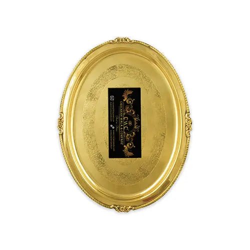 Crockery Wala And Company Brass Serving Tray Plate Oval Tray - CROCKERY WALA AND COMPANY