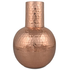Crockery Wala And Company Copper Hammered Surai Glass Water Pitcher 600 ML - CROCKERY WALA AND COMPANY