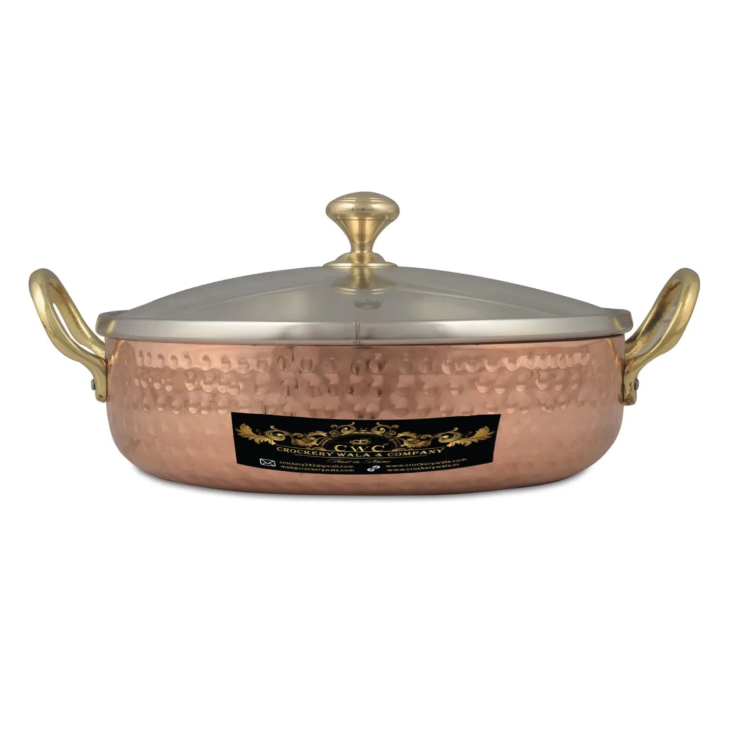 Crockery Wala And Company Copper Kalai FryPot 250 ML - CROCKERY WALA AND COMPANY