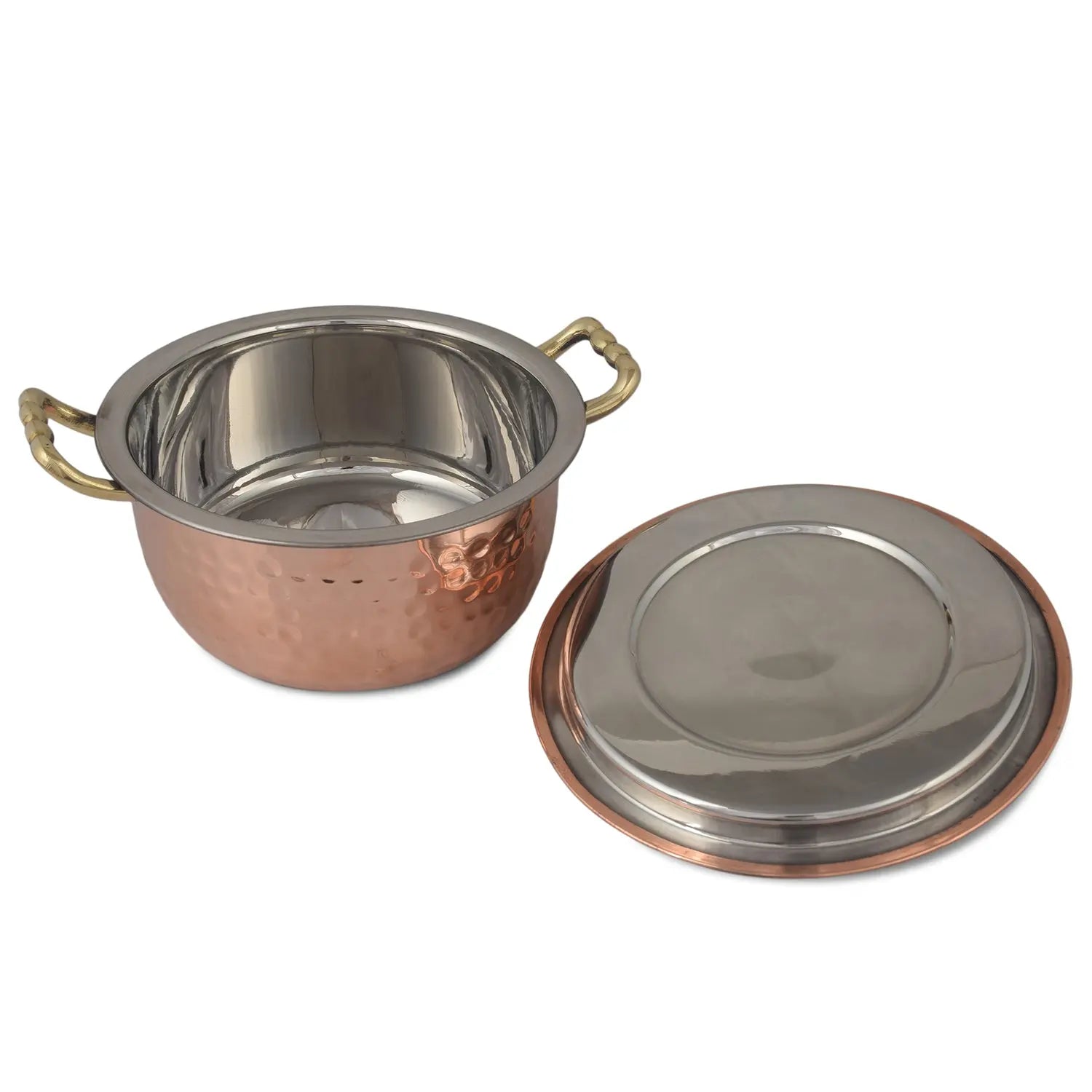 Crockery Wala And Company Copper Steel Donga Casserole - CROCKERY WALA AND COMPANY