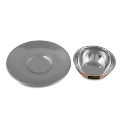 Crockery Wala And Company Copper Steel Finger Bowl Plate - CROCKERY WALA AND COMPANY