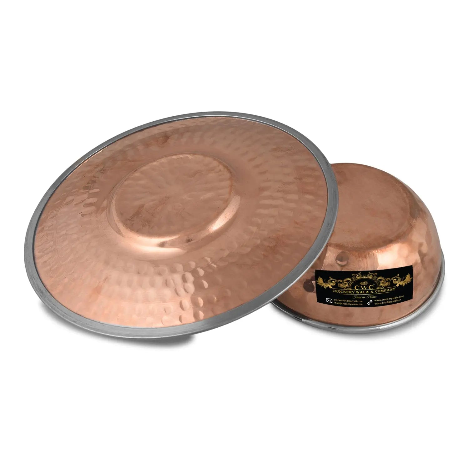 Crockery Wala And Company Copper Steel Finger Bowl Plate - CROCKERY WALA AND COMPANY