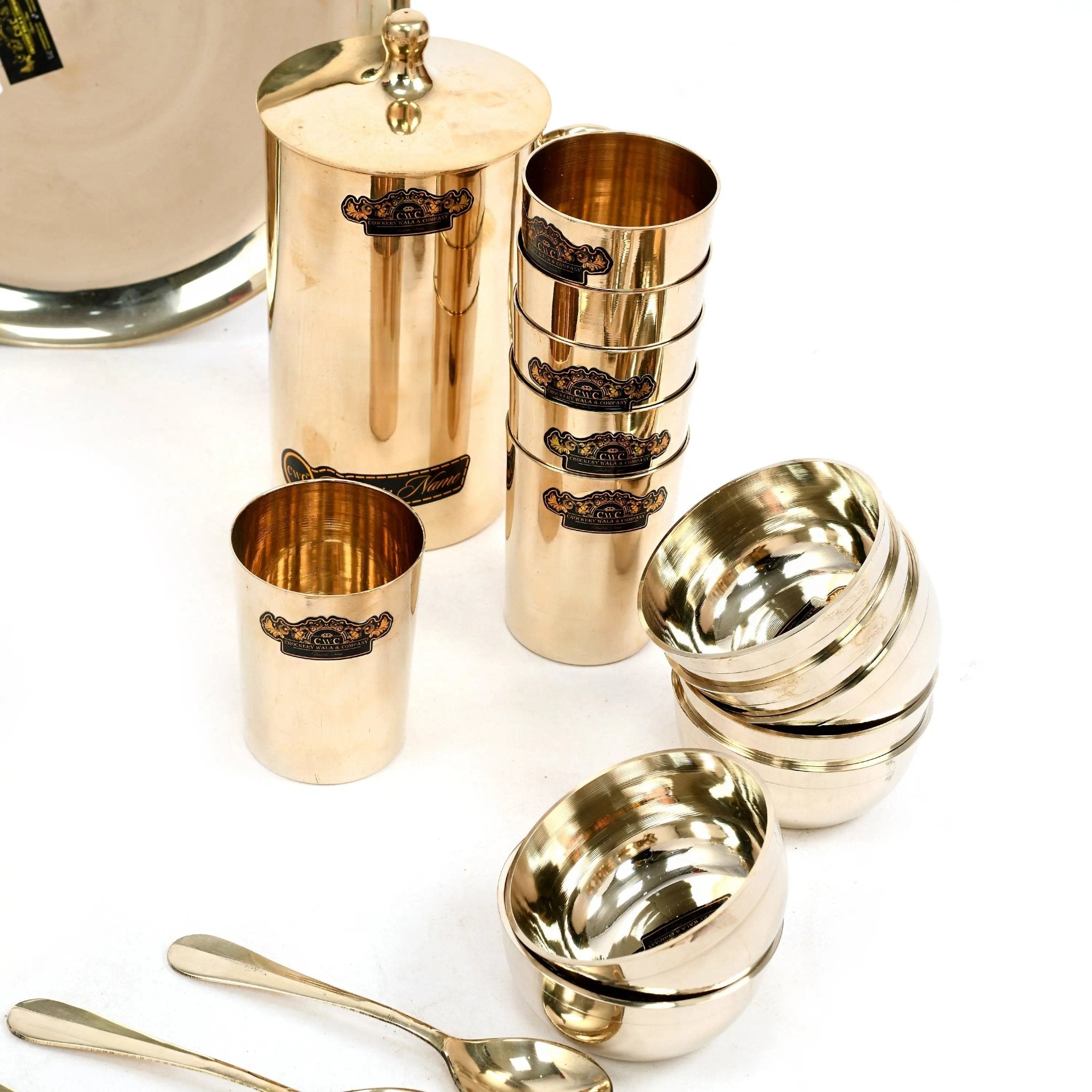 Crockery Wala And Company Pure Bronze Dinner Set 69 Pcs - CROCKERY WALA AND COMPANY