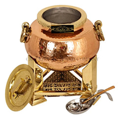 Crockery Wala And Company Pure Copper Kalai Chaffing Dish 10 litres - CROCKERY WALA AND COMPANY