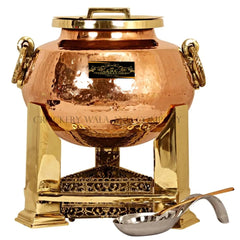 Crockery Wala And Company Pure Copper Kalai Chaffing Dish 10 litres - CROCKERY WALA AND COMPANY