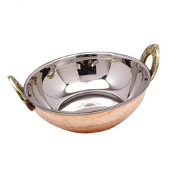 Crockery Wala & Company Steel Copper Kadai Wok Bowl - CROCKERY WALA AND COMPANY