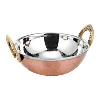 Crockery Wala & Company Steel Copper Kadai Wok Bowl - CROCKERY WALA AND COMPANY