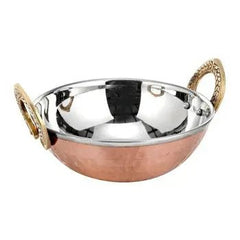 Crockery Wala & Company Steel Copper Kadai Wok Bowl - CROCKERY WALA AND COMPANY