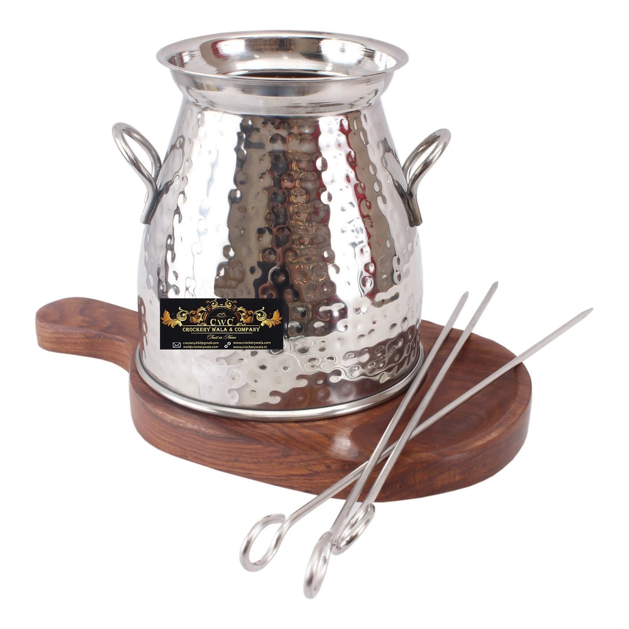 Crockery Wala & Company Steel Handmade Table Tandoor for Paneer Tikka Chicken Dish - CROCKERY WALA AND COMPANY