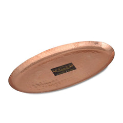 Elegant Pure Copper Oval Platter Tray for Serving Decor - CROCKERY WALA AND COMPANY