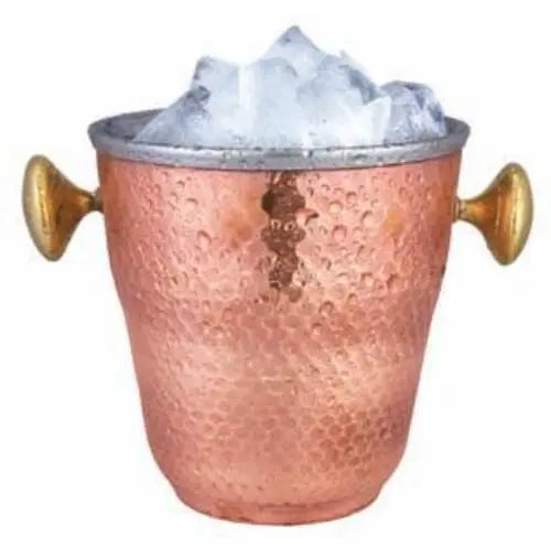 Copper Steel Hammered Champagne wine Cooling Ice Bucket for Home and Bar 1000 ml - CROCKERY WALA AND COMPANY 