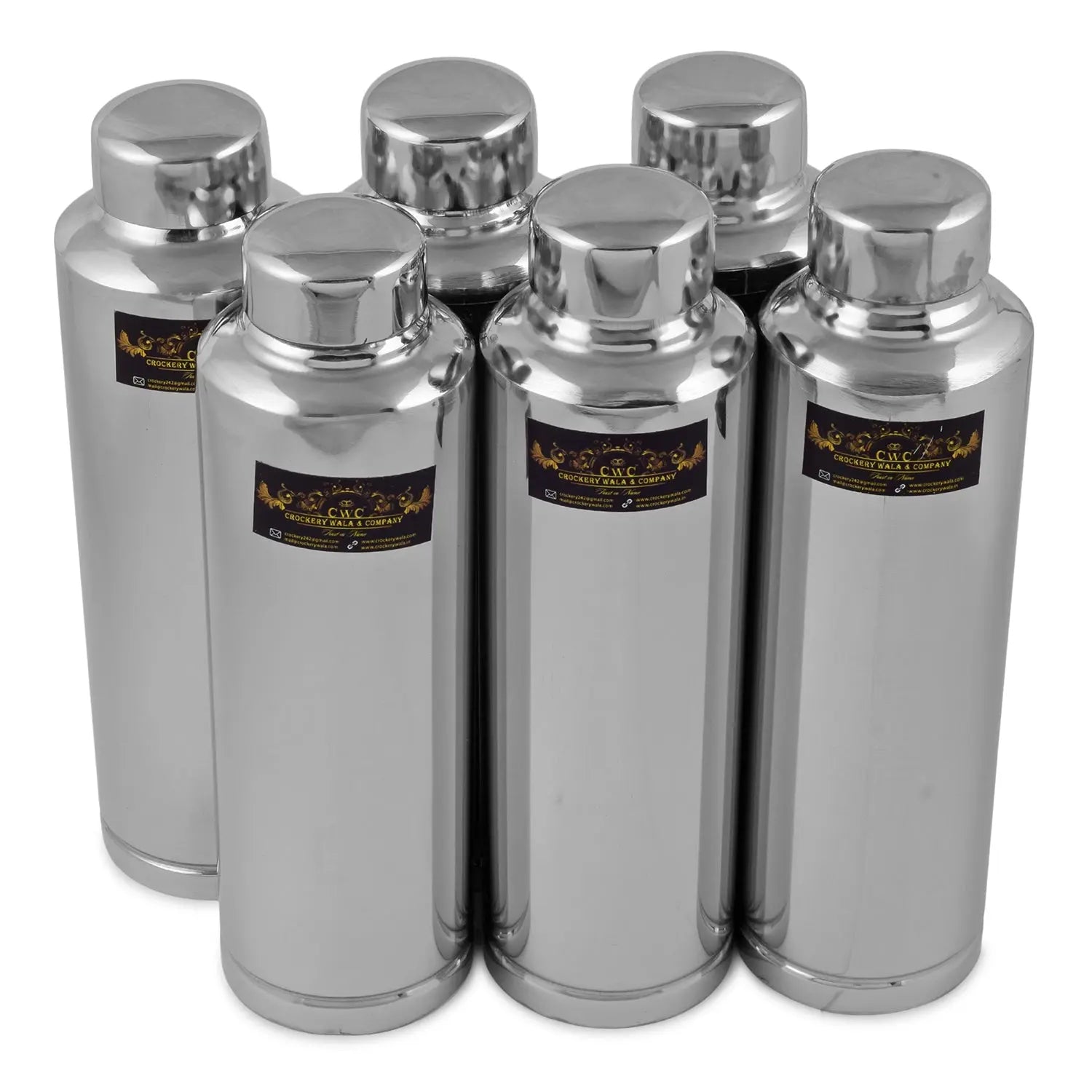 Stainless Steel Fridge Bottle Plain Shiny Finish - CROCKERY WALA AND COMPANY 