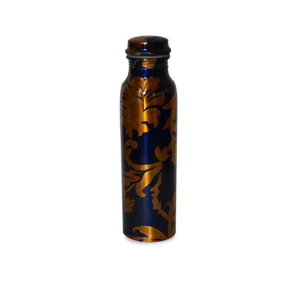 Pure Copper Bottle With Blue Royal Effect For Gifts - CROCKERY WALA AND COMPANY 