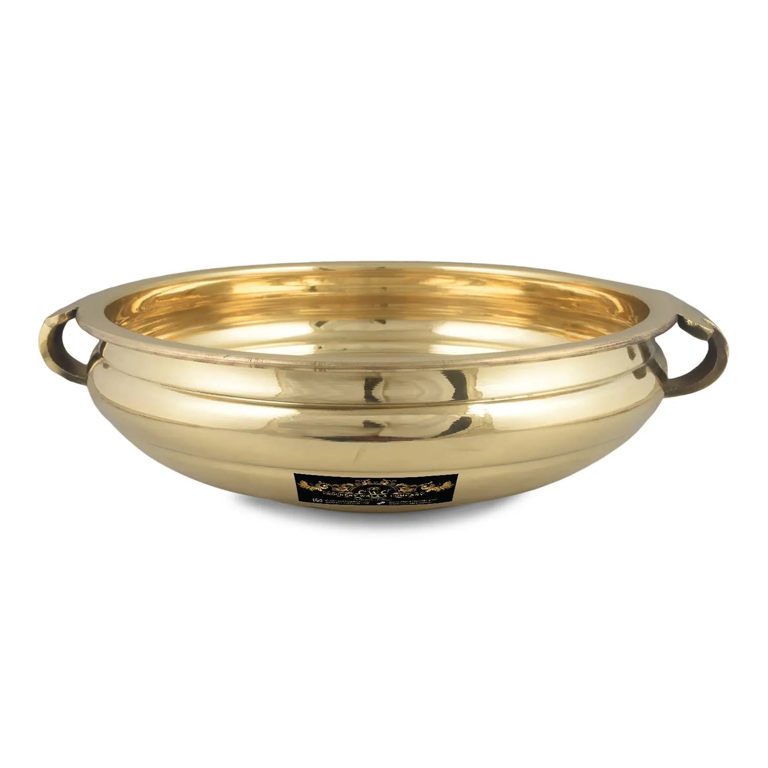 Pure Brass Cookware Decorative Bowl Center Piece Urli Pot Home Decor 12 Inch - CROCKERY WALA AND COMPANY