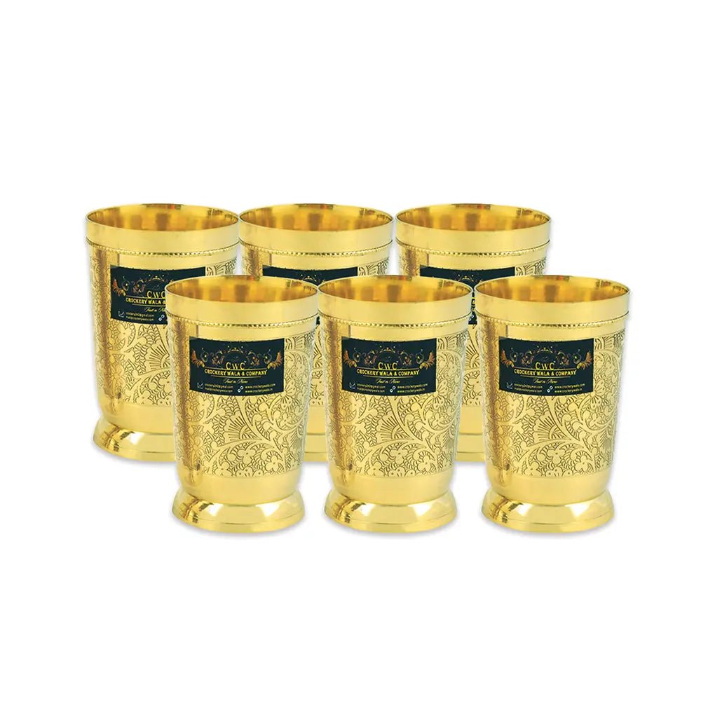 Pure Brass Dinner Set Thali Set Mughal Design 70 Pcs Set - CROCKERY WALA AND COMPANY