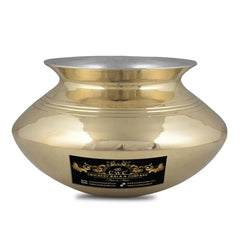 Pure Brass Kalai Punjabi Biryani Handi Patili 2500 ml - CROCKERY WALA AND COMPANY