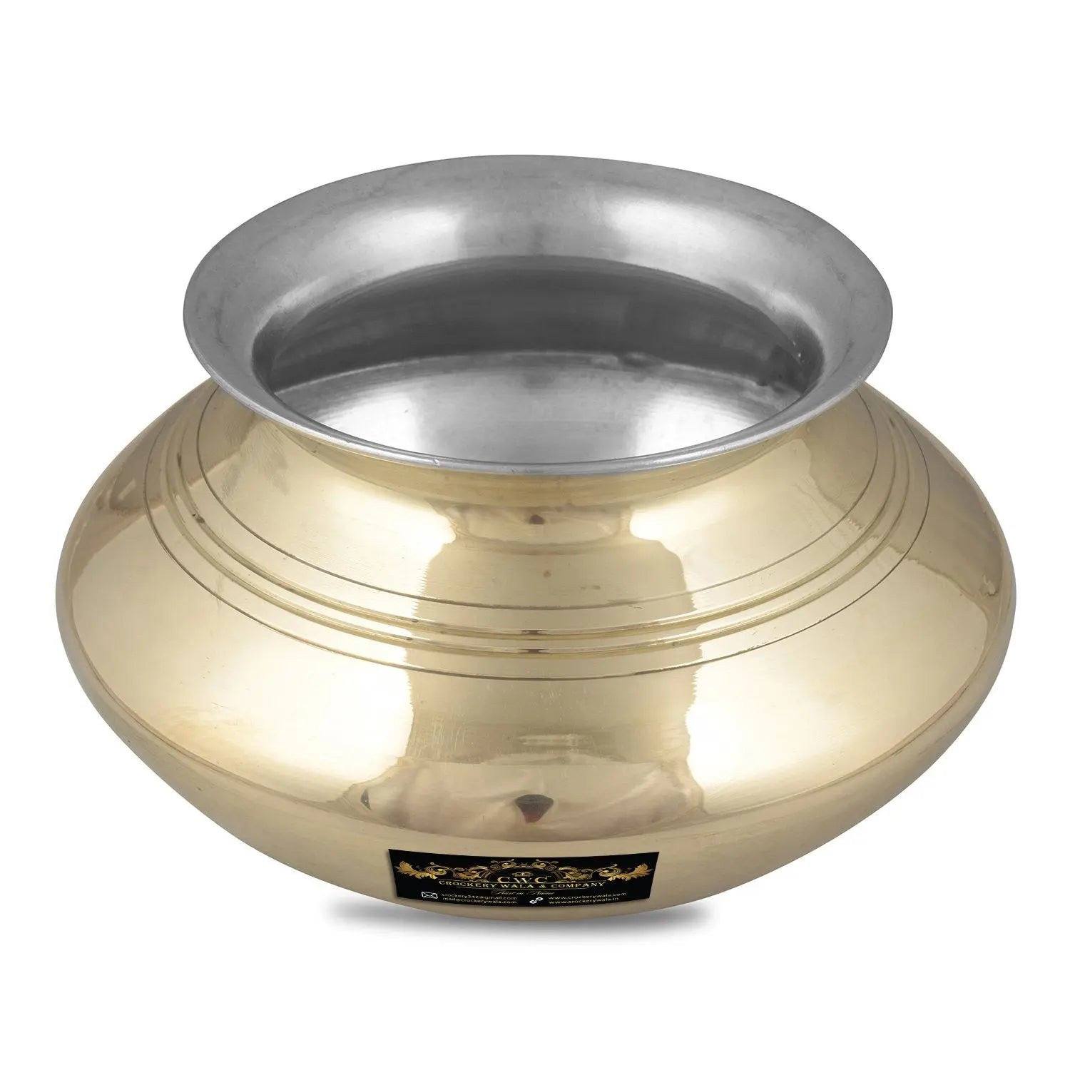 Pure Brass Kalai Punjabi Biryani Handi Patili 4000 ml - CROCKERY WALA AND COMPANY