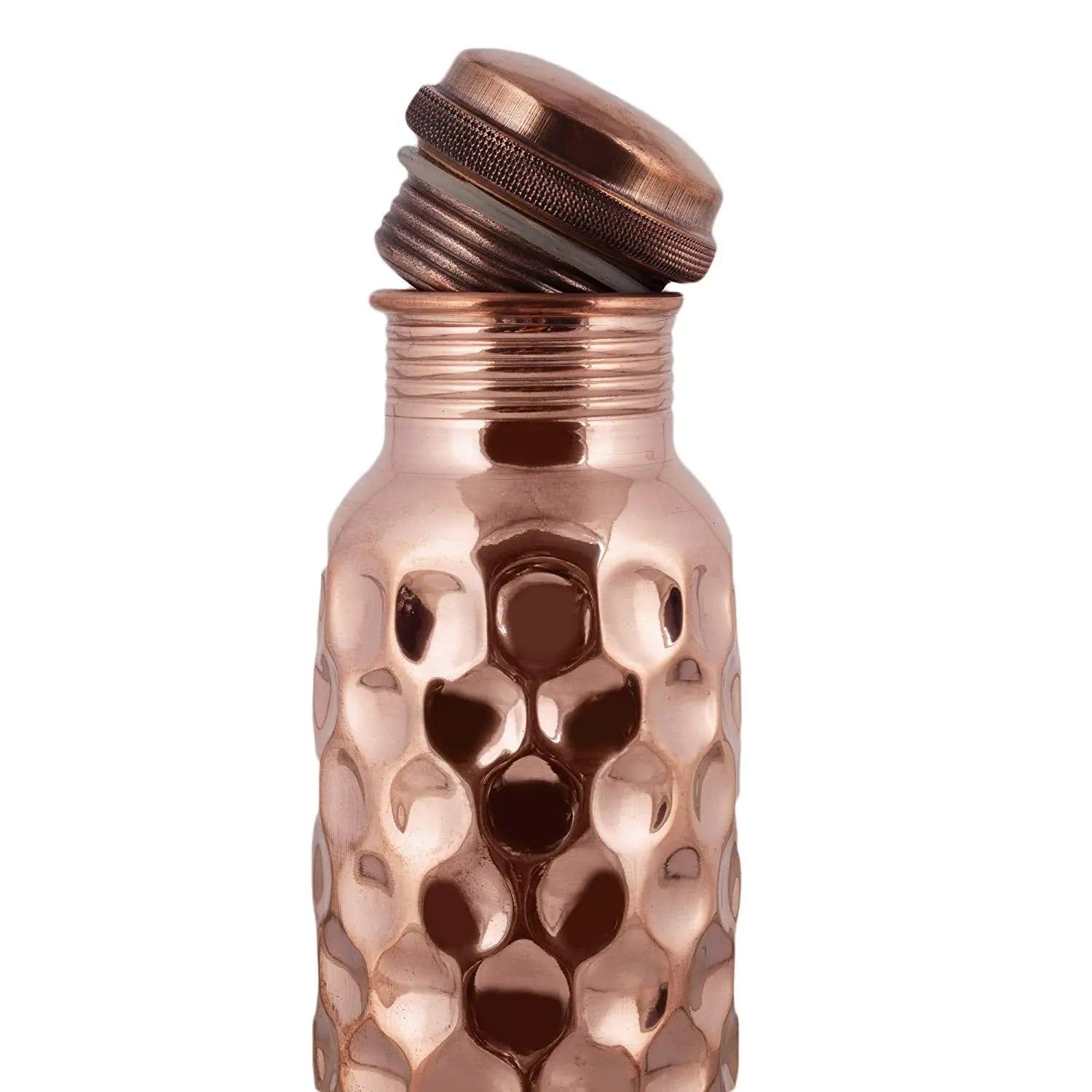 Pure Copper Bottle Diamond Finish For Water Storage 900 ML - CROCKERY WALA AND COMPANY