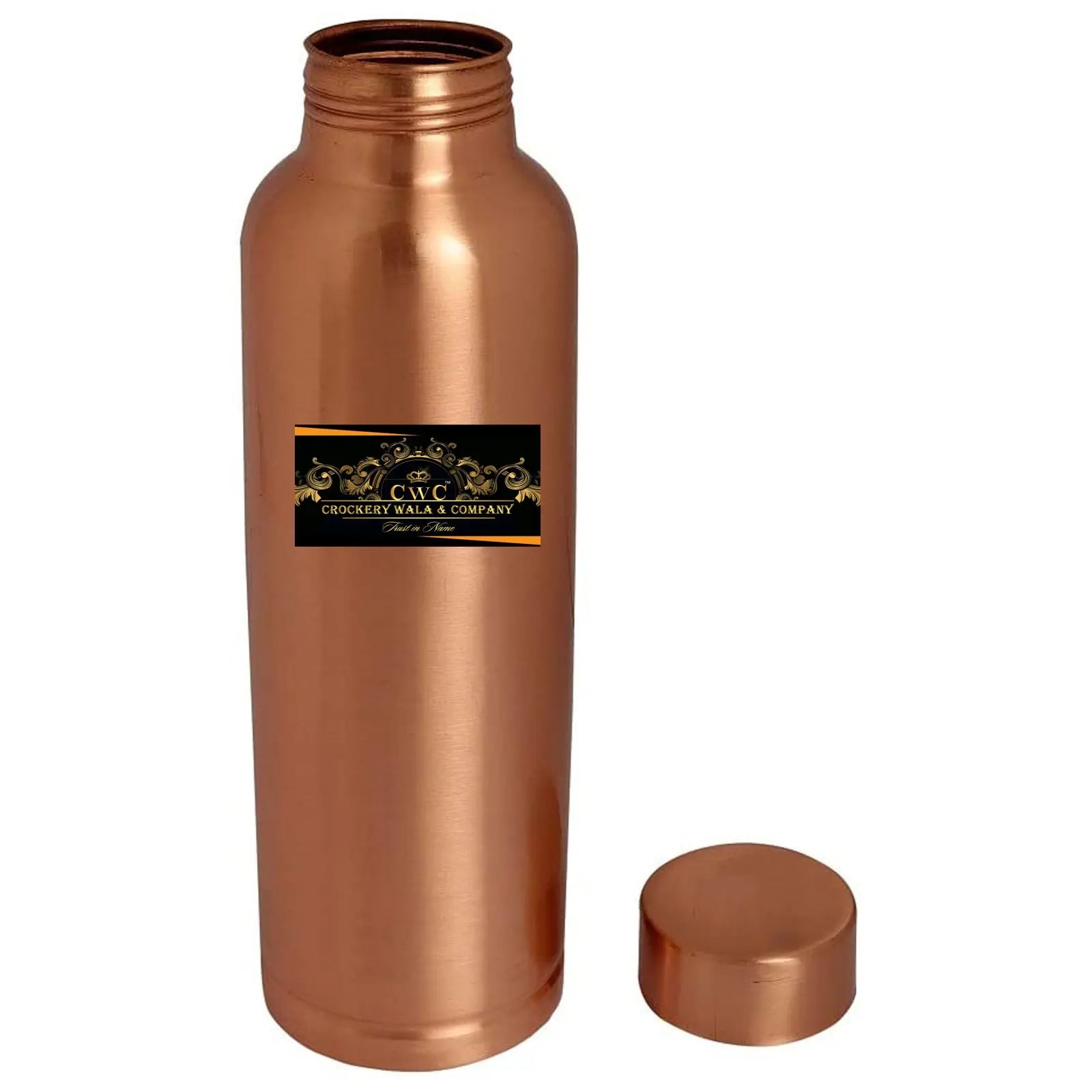 Pure Copper Bottle Flask 900 Ml for Healthy Water Intake - CROCKERY WALA AND COMPANY