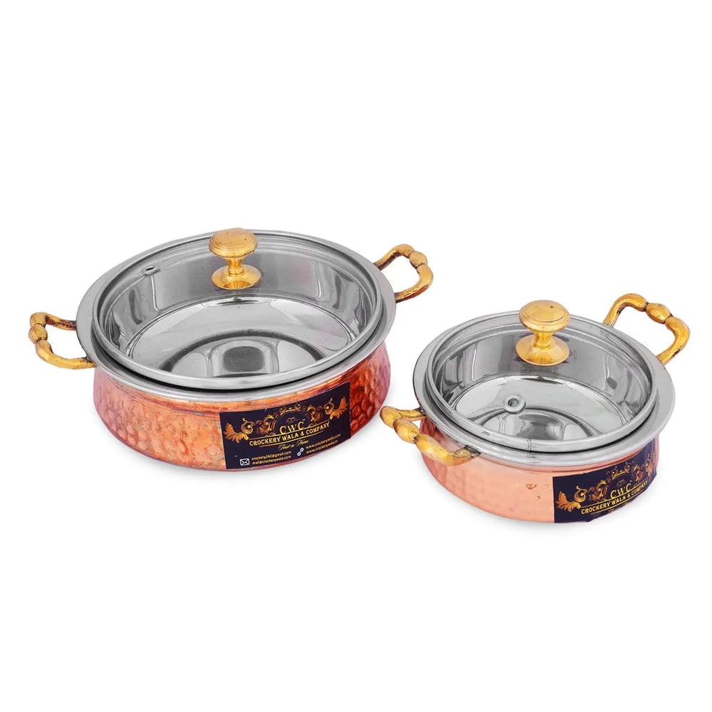 Pure Copper Dinner Set 63 Pcs Maharaja Look for Elegant Dining - CROCKERY WALA AND COMPANY