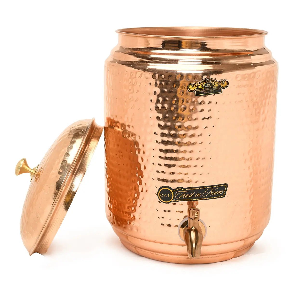 Pure Copper Full Hammer Water Dispenser With Stand 18L - CROCKERY WALA AND COMPANY