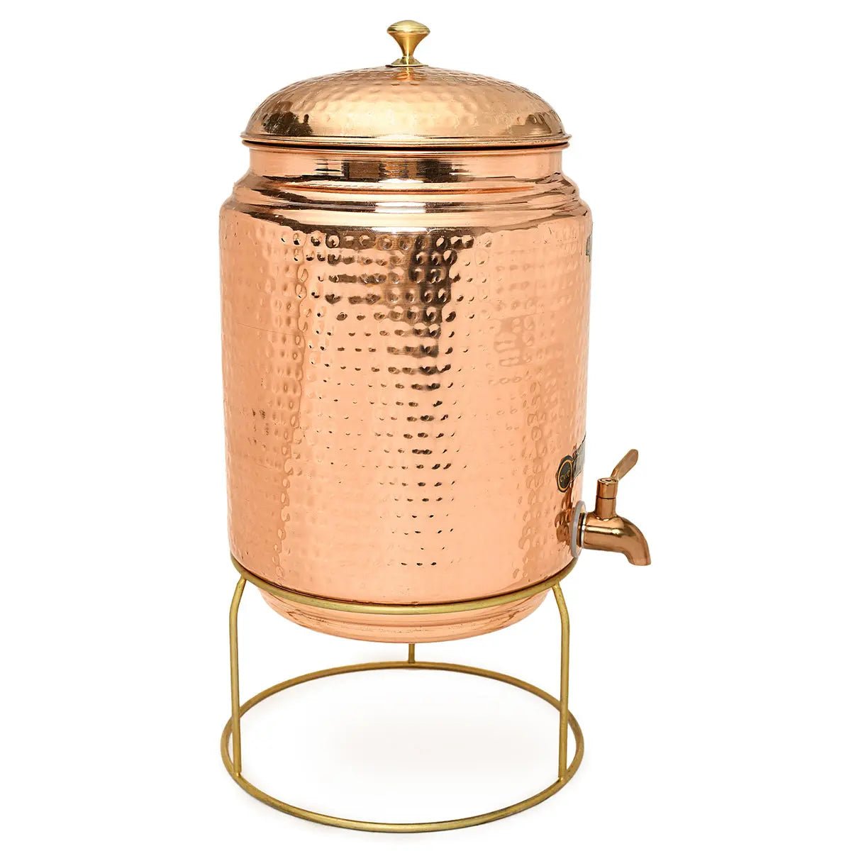 Pure Copper Full Hammer Water Dispenser With Stand 18L - CROCKERY WALA AND COMPANY