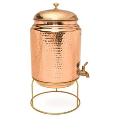 Pure Copper Full Hammer Water Dispenser With Stand 18L - CROCKERY WALA AND COMPANY