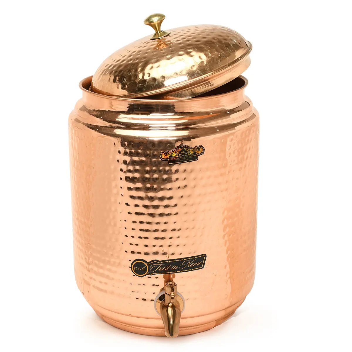 Pure Copper Full Hammer Water Dispenser With Stand 18L - CROCKERY WALA AND COMPANY
