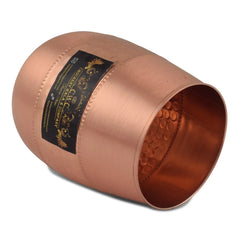 Pure Copper Glass Dholak Design Set of 6 for Wellness - CROCKERY WALA AND COMPANY