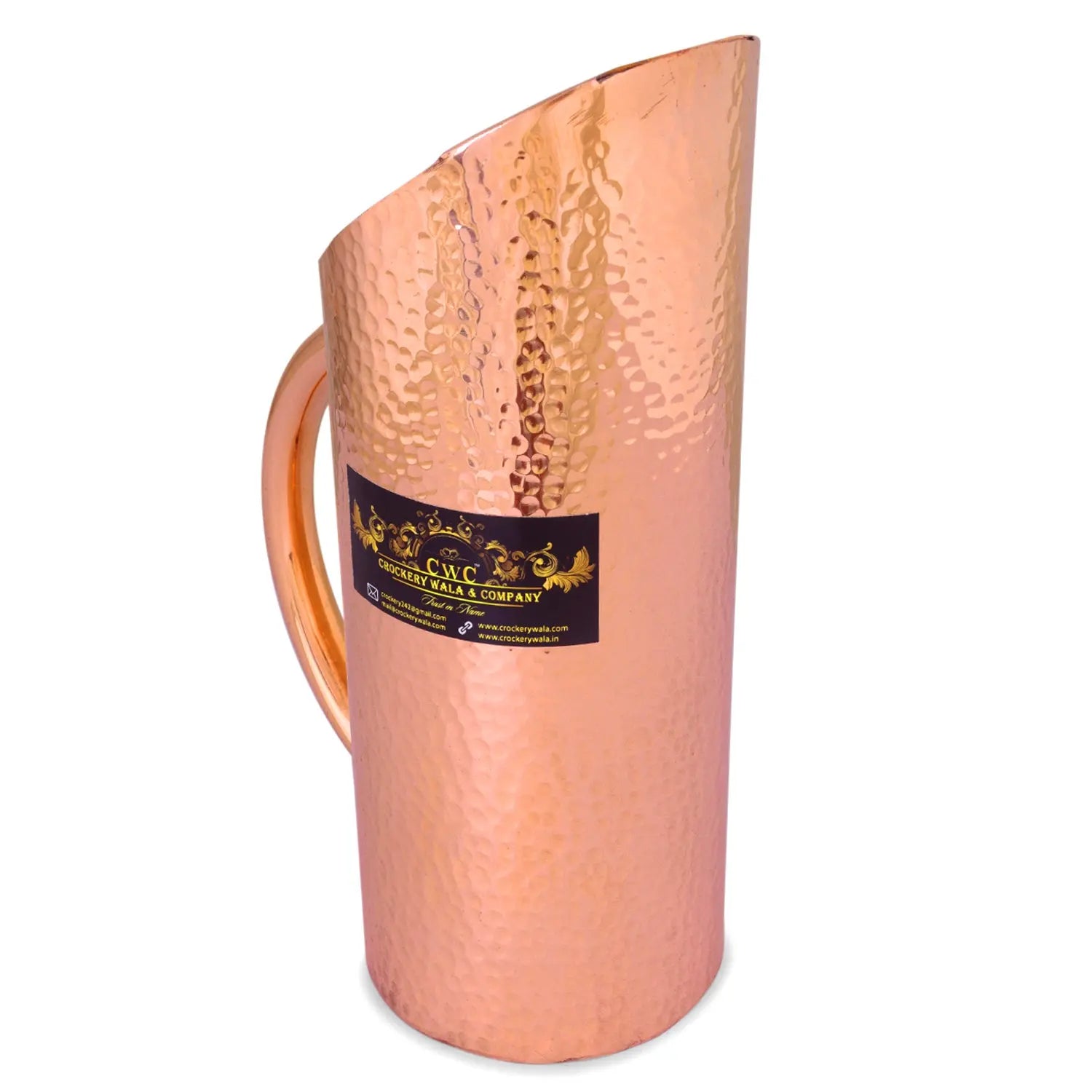 Pure Copper Hammered Jug For Serving In Hotels & Restaurants - CROCKERY WALA AND COMPANY