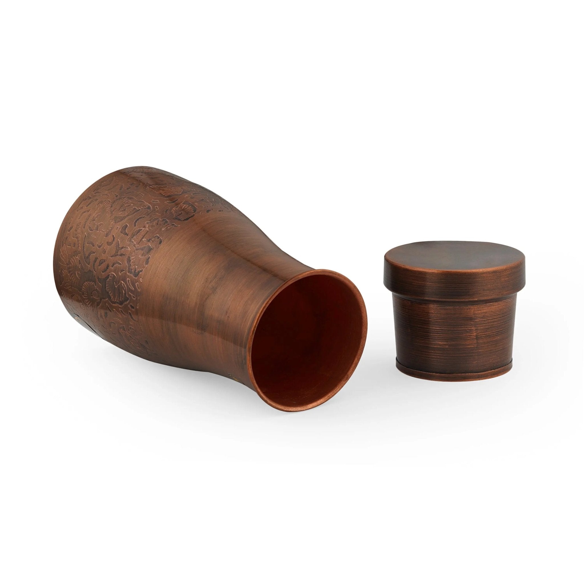 Pure Copper Jar Jug Antique Bedside Water Storage Container - CROCKERY WALA AND COMPANY