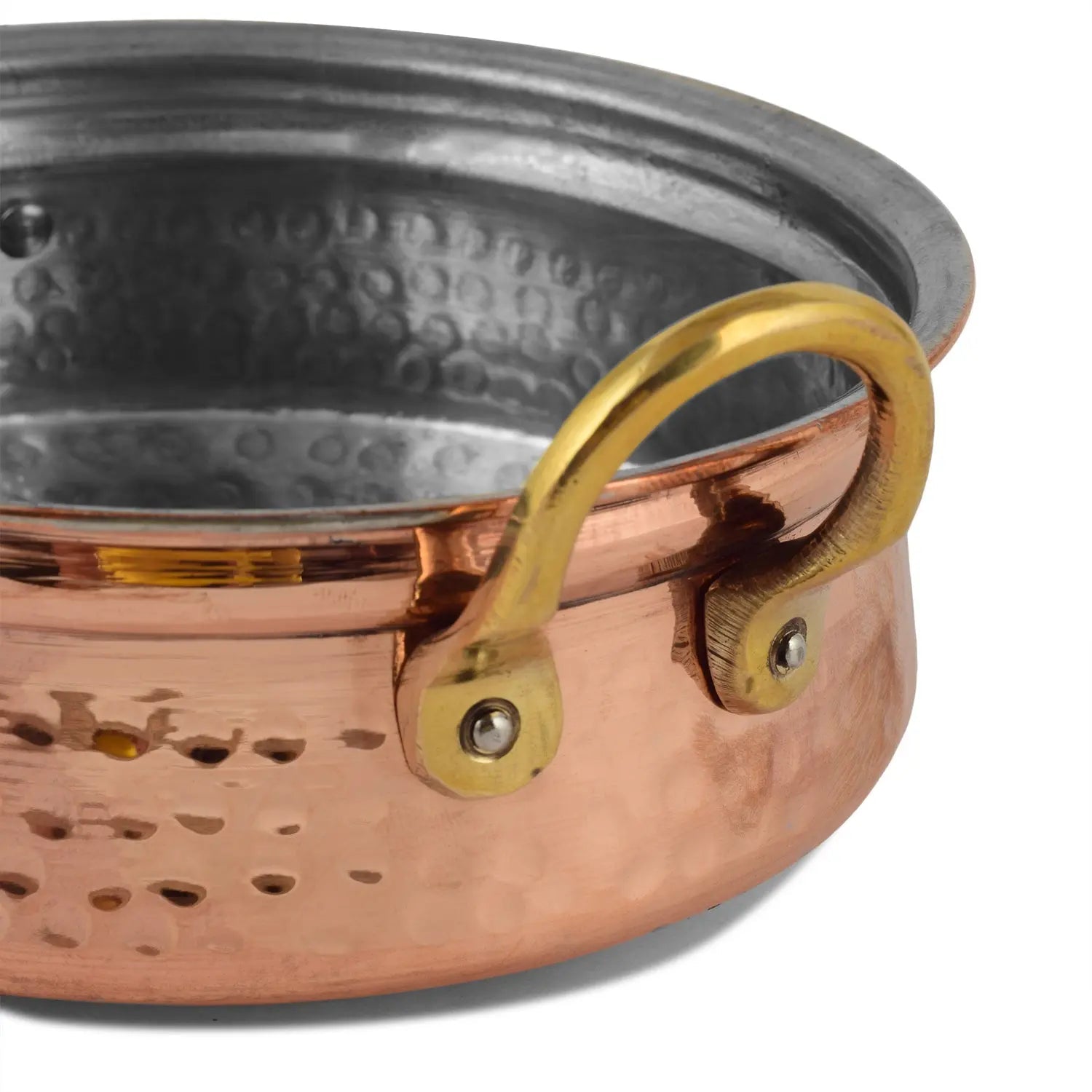 Pure Copper Kalai Lagaan Handi With Lid Lightweight Design - CROCKERY WALA AND COMPANY
