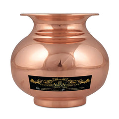 Pure Copper Lota Kalash Vessel Premium Look for Rituals - CROCKERY WALA AND COMPANY