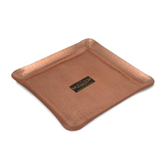 Pure Copper Platter Tray Plate Square for Home Decor - CROCKERY WALA AND COMPANY