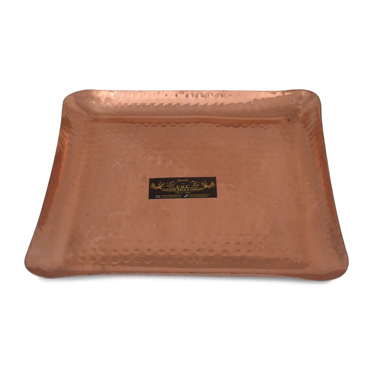 Pure Copper Platter Tray Plate Square for Home Decor - CROCKERY WALA AND COMPANY